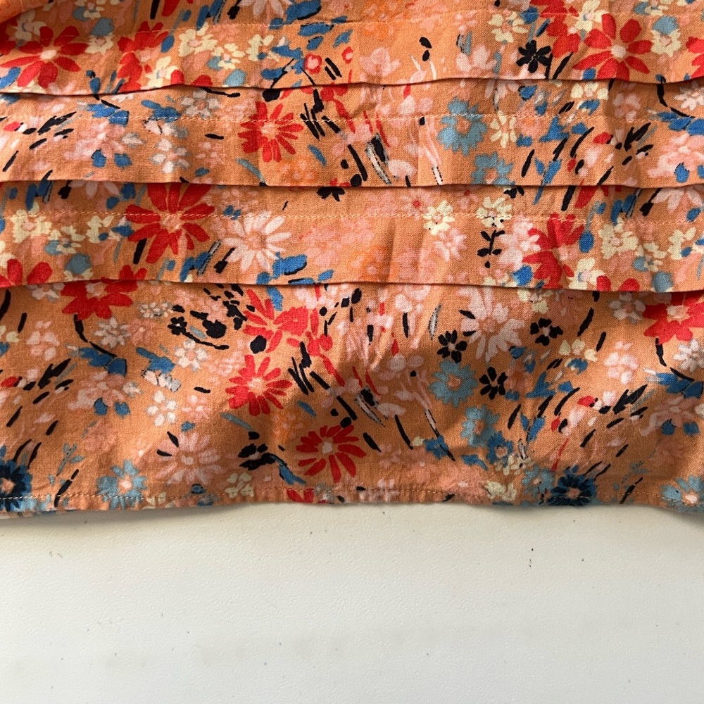 Jessica Simpson Simona Midi Dress Smocked Bodice Pockets Peach Blue Floral 3X - Picture 8 of 12